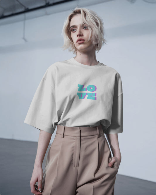 Love - Unisex Terry Oversized Tee