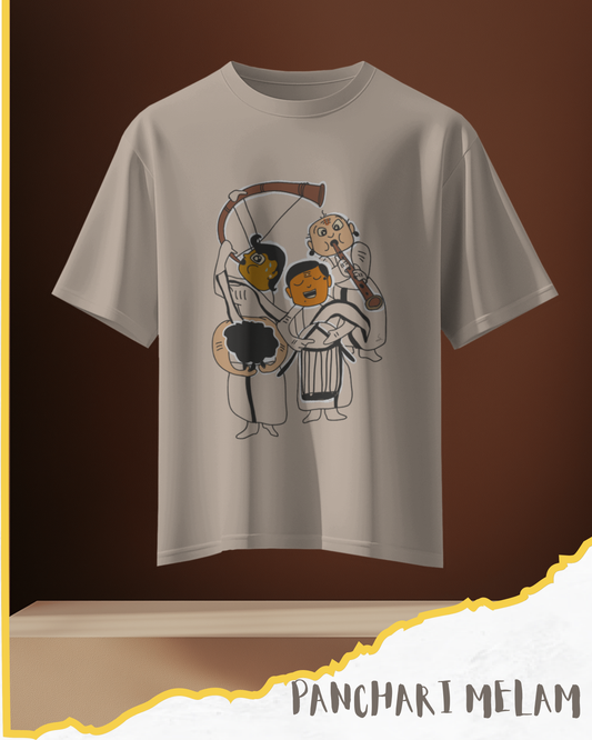 Unisex Oversized Beige Panchaarimelam Tshirt