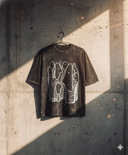 Conversations - Unisex Acid Washed Oversized Tee
