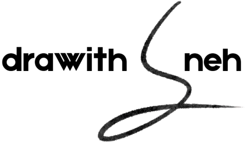 Logo with 'drawith' and 'neh' text on a white background