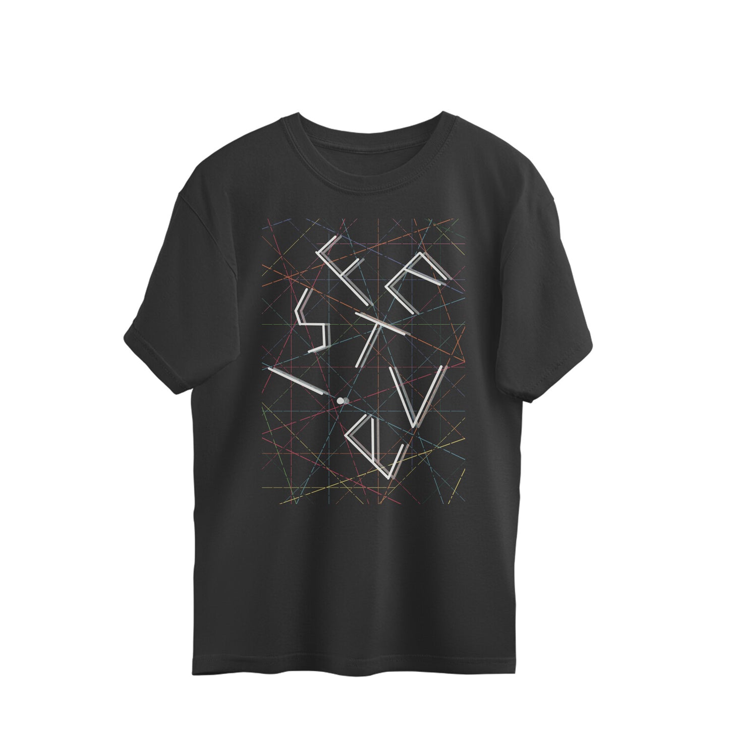 Unisex Black Oversized Festive T-Shirt